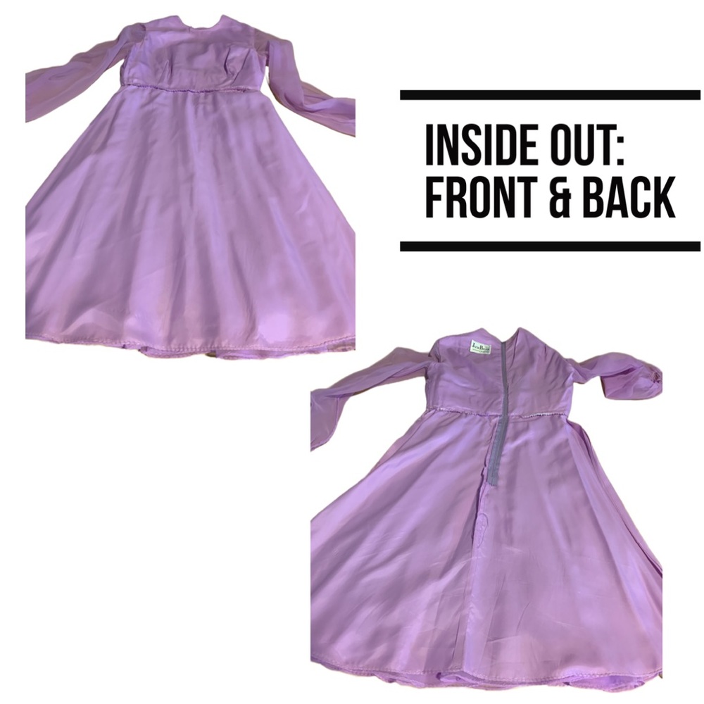 VINTAGE 1960'S JACK BRYAN BY DUPUIS ORCHID PURPLE CHIFFON BEADED COCKTAIL DRESS - Picture 11 of 14